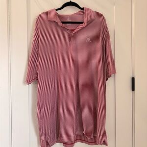 Rhoback Red and White Striped Polo Shirt